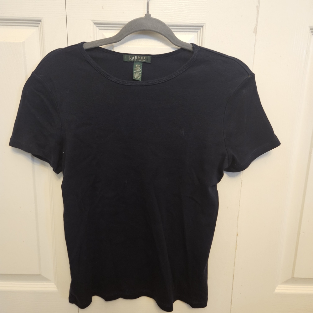 Lauren Ralph Lauren Navy Short-Sleeve Crew Tee Shirt